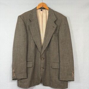 VTG Oscar de la Renta Signature Men 42R Wool Blazer Houndstooth Classic Menswear